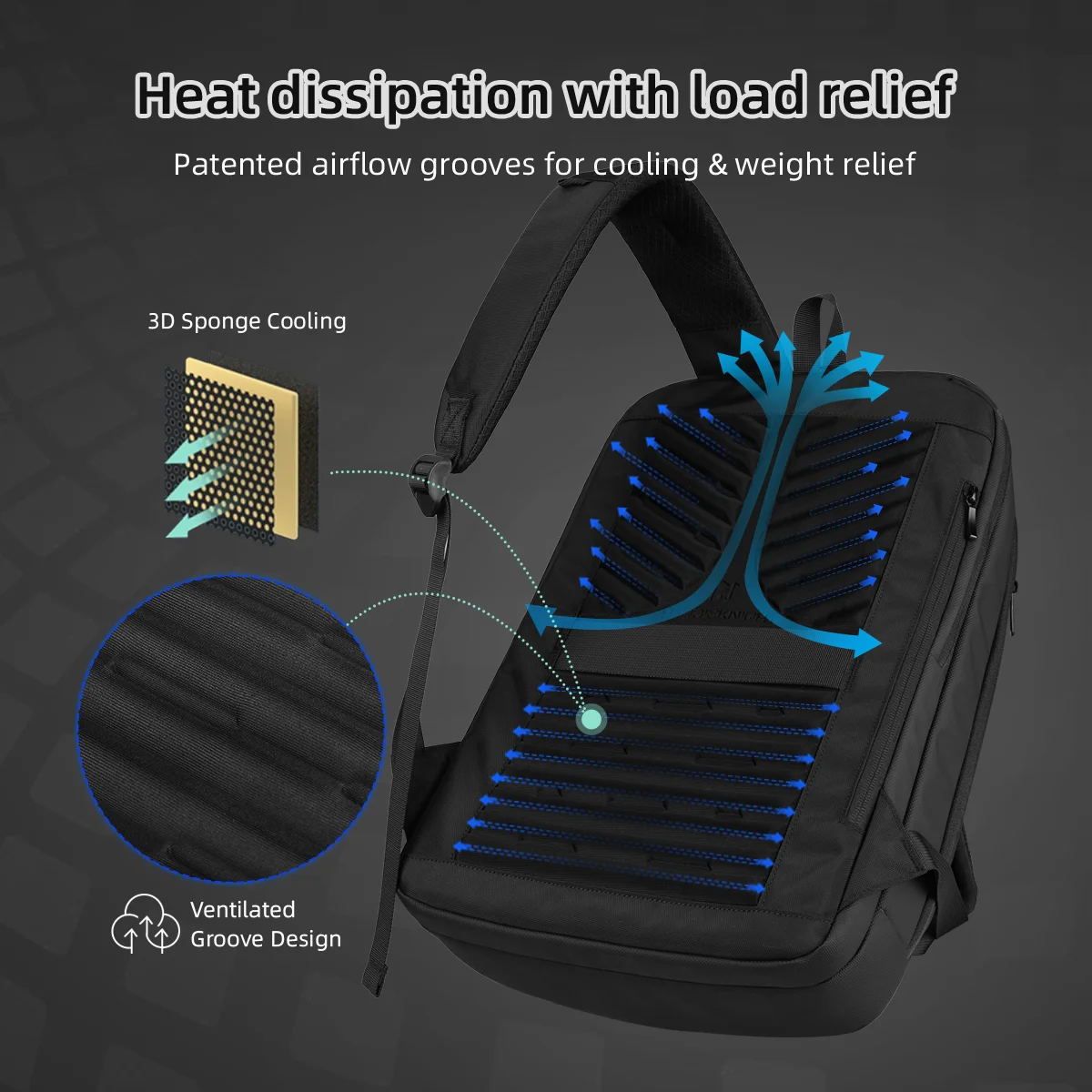 حقيبة ظهر للأعمال متعددة الوظائف من هيرويك نايت للرجال مقاومة للماء والتنقل مع حقيبة ظهر للكمبيوتر المحمول مع حقيبة ظهر واسعة للسفر عبر USB #2