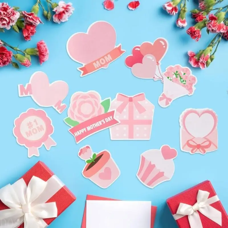 D08b 10pcs dilepas tongkat memo pad set hati desain bentuk memo notepads tongkat self-stick notes pad self-stick pad