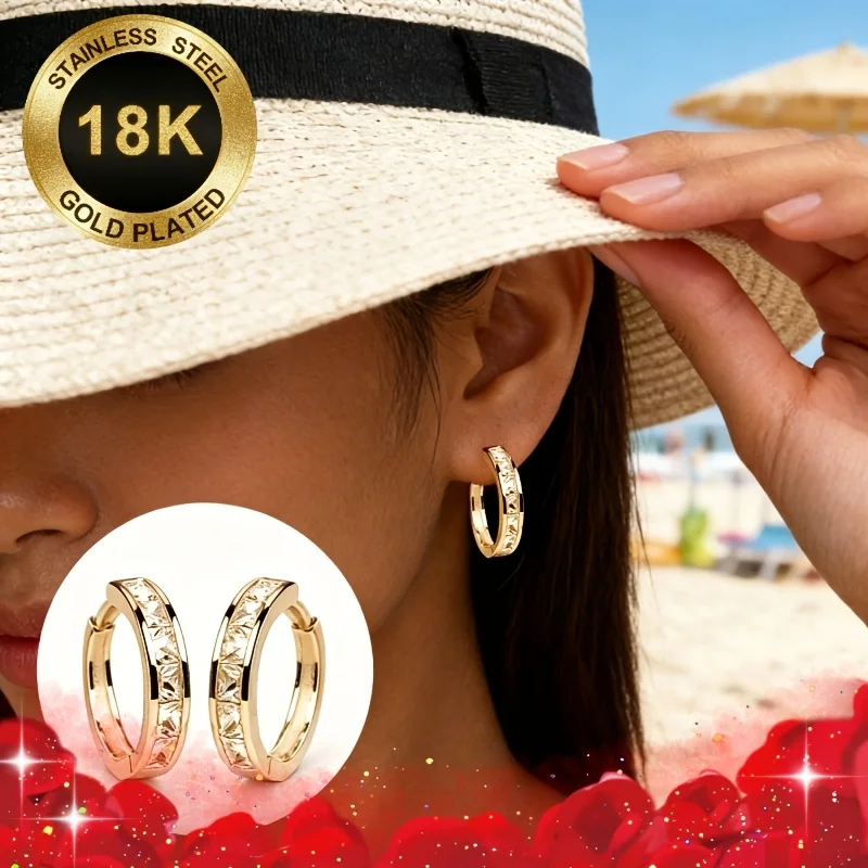 

[2-Pack high-quality hypoallergenic 316L stainless steel, 18K gold-plated elegant and exquisite pendant earrings] Versatile jewelry for all seasons, with high-end jewelry, suitable for daily parties, banquets, dates