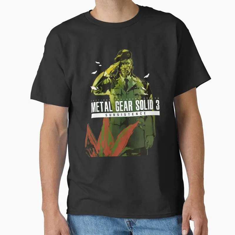 Metal Gear Solid MGS Game Gift T‑Shirt for Gamer Unisex Cotton Short Sleeve Tees Solid Snake Graphic Print Streetwear Tops