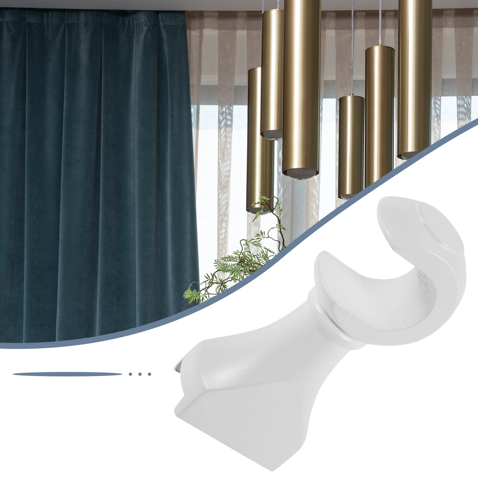 

2pcs Wooden Curtain Rod Brackets Heavy Duty Wall Mount Strong Easy Install Modern Style Bedroom Living Room Office Use