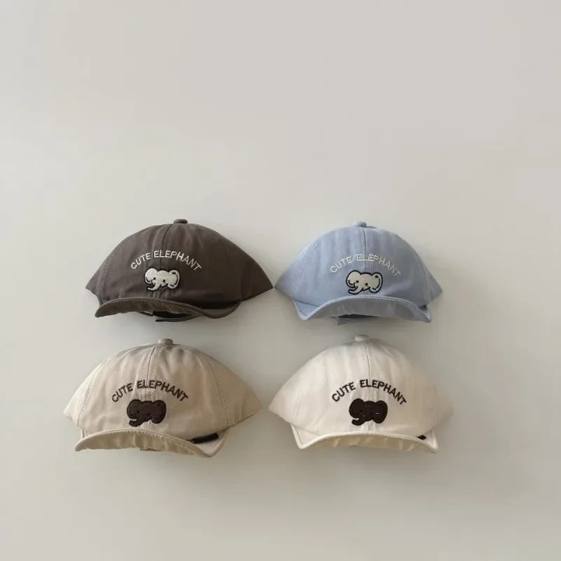 1 Pc Cute Baseball Cap for Toddler Boy Girl Fashion Cartoon Animal Elephant Peak Cap for Baby Spring Summer Travel Sunshade Cap