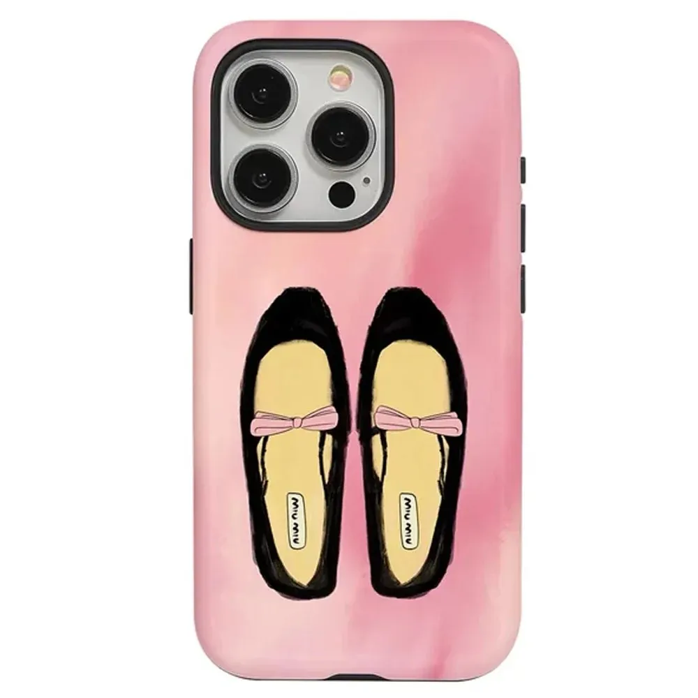 Funda Clmj Ballerina Core para iPhone 17 16e 16 15 14 13 12 11 X XS XR XSMAX Air Pro Max Plus, Cubierta Trasera de Doble Capa de Lujo