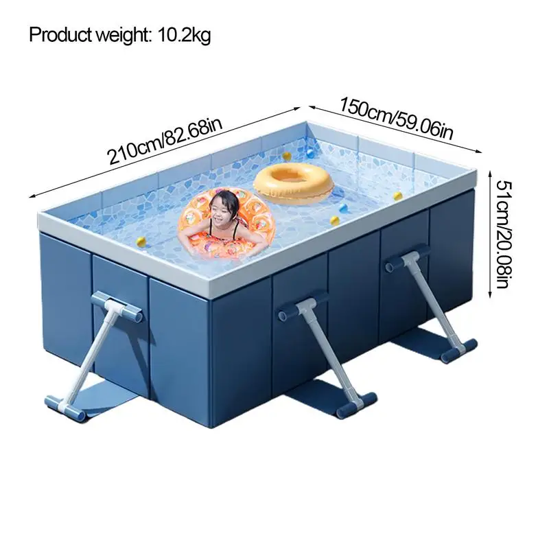 2.1m Outdoor Inflatable Swimming Pool Foldable Swimming Pool Hard Shell Wading Pool Dog Pool For Fun Summer Water Play