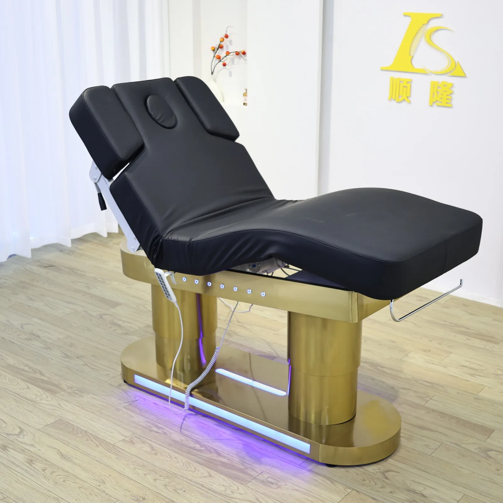 سرير تجميل كهربائي للعناية بالتجميل والتدليك في صالونات التجميل، أسرة تجارية من نوع الرفع، أثاث صالون قابل للتخصيص