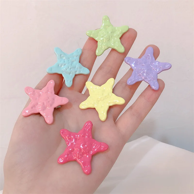 2PCS Cream Color Y2K Star Hair Clip Hairpin Girl Pentagram Side Clip Bangs Clip Hair Accessories Headdress Hair Accessories