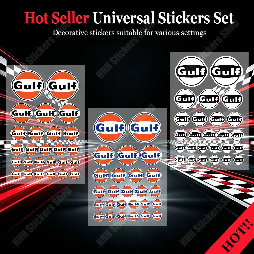 G-Gulf O-Oil New Universal Car Motorcycle Helmet Tail Box Modified Stickers Computer Suitcase Phone Ipad Case Stickers Decor