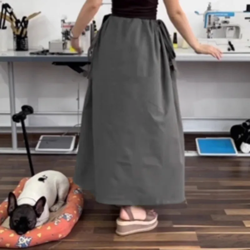 Falda Maxi Casual de Cintura Alta - usage example