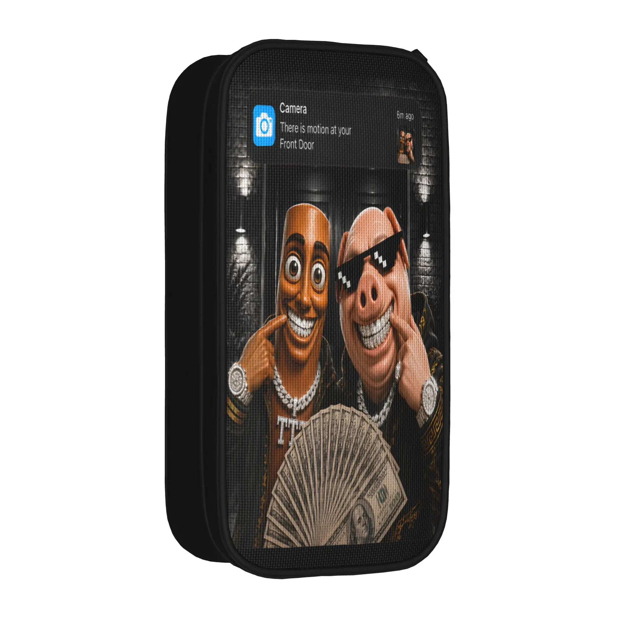 Tung Tung Tung Sahur John Pork Motion At Your Front Door Pencil Case School Pencil Cases Zipper Girls Boys Large Pencil Pouch