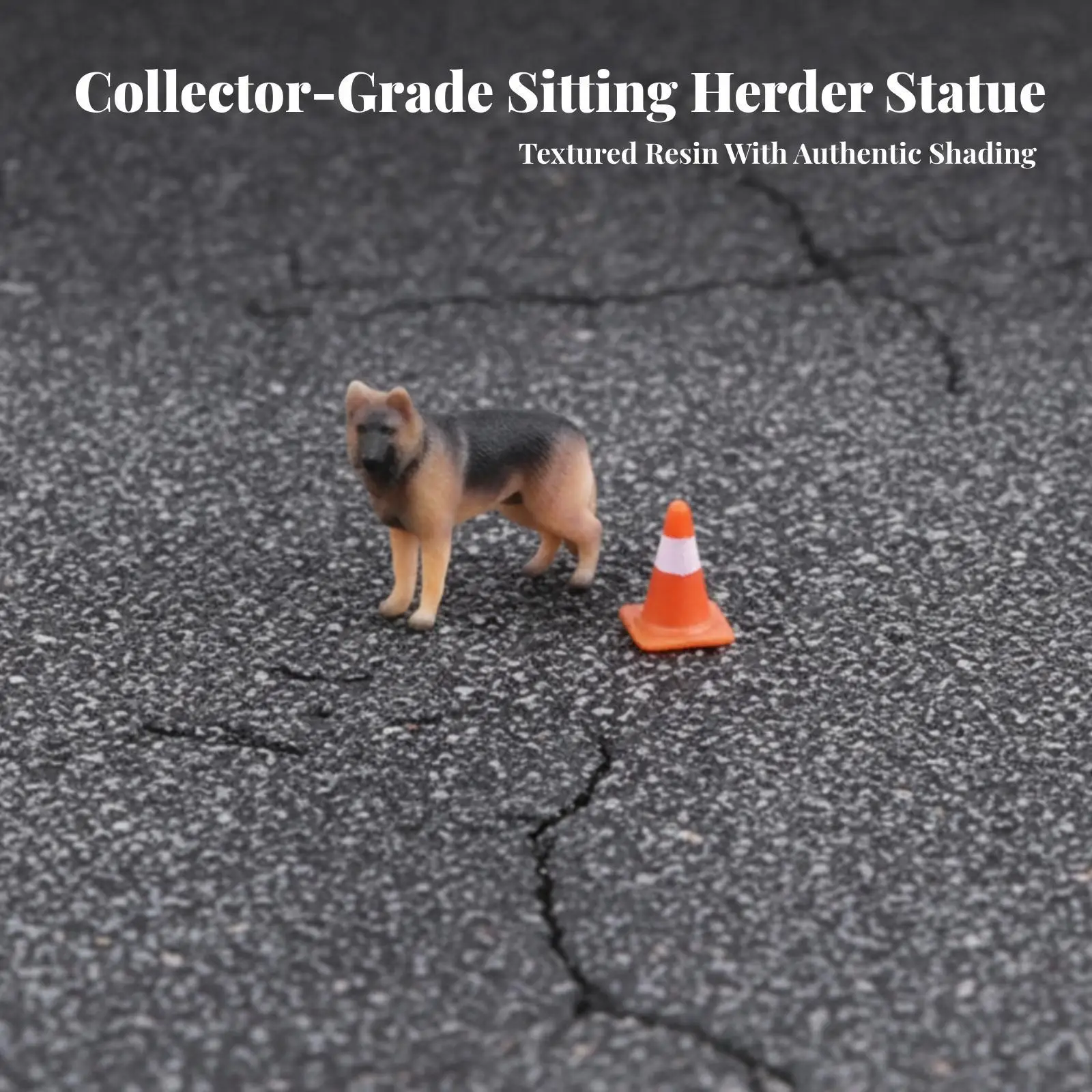 Intricate Resin Shepherd Dog Standing Figure for Scale Model Scenery Collector Showcase Diorama Craft