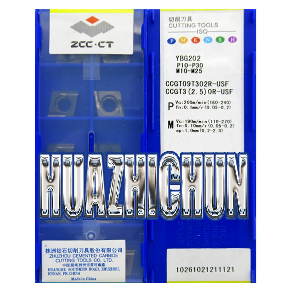 

HUAZHICHUN CCGT09T302L-USF YBG202 CCGT09T302R-USF General Turning Inserts