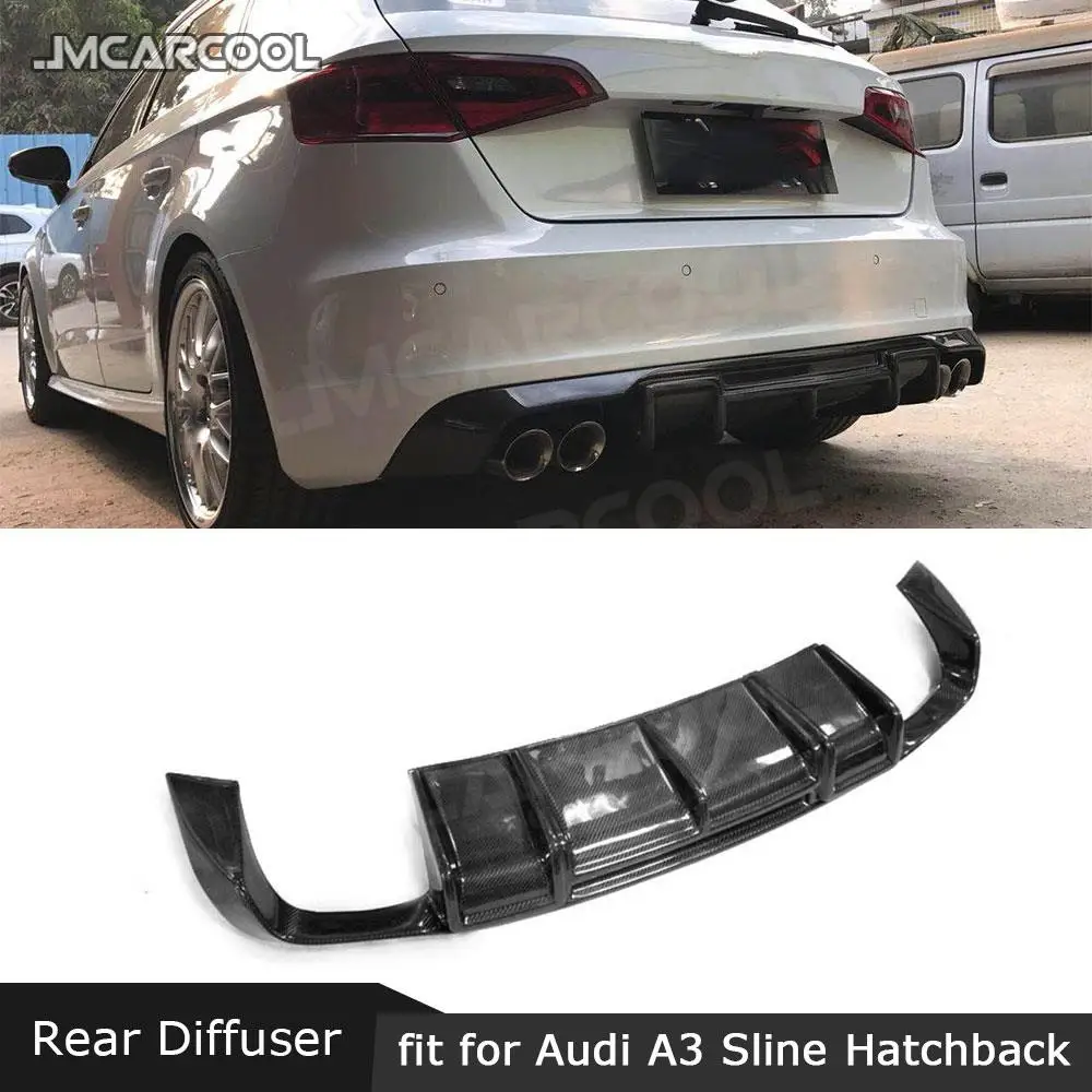 

Carbon Fiber Rear Lip Diffuser Spoiler for Audi A3 Sline S3 Hatchback 4 door Not A3 Standard 2014 -2016 FRP Bumper Guard