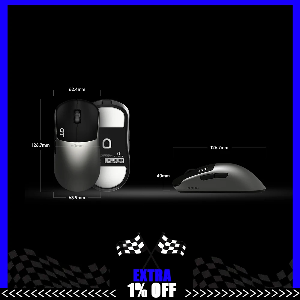 RAWM Leviathan V4 GT Mouse Dual-Mode Wireless Mouse 8000Hz Polling Rate Paw3950 Optical/Magnetic Micro Switch 500mAh Gaming Mice