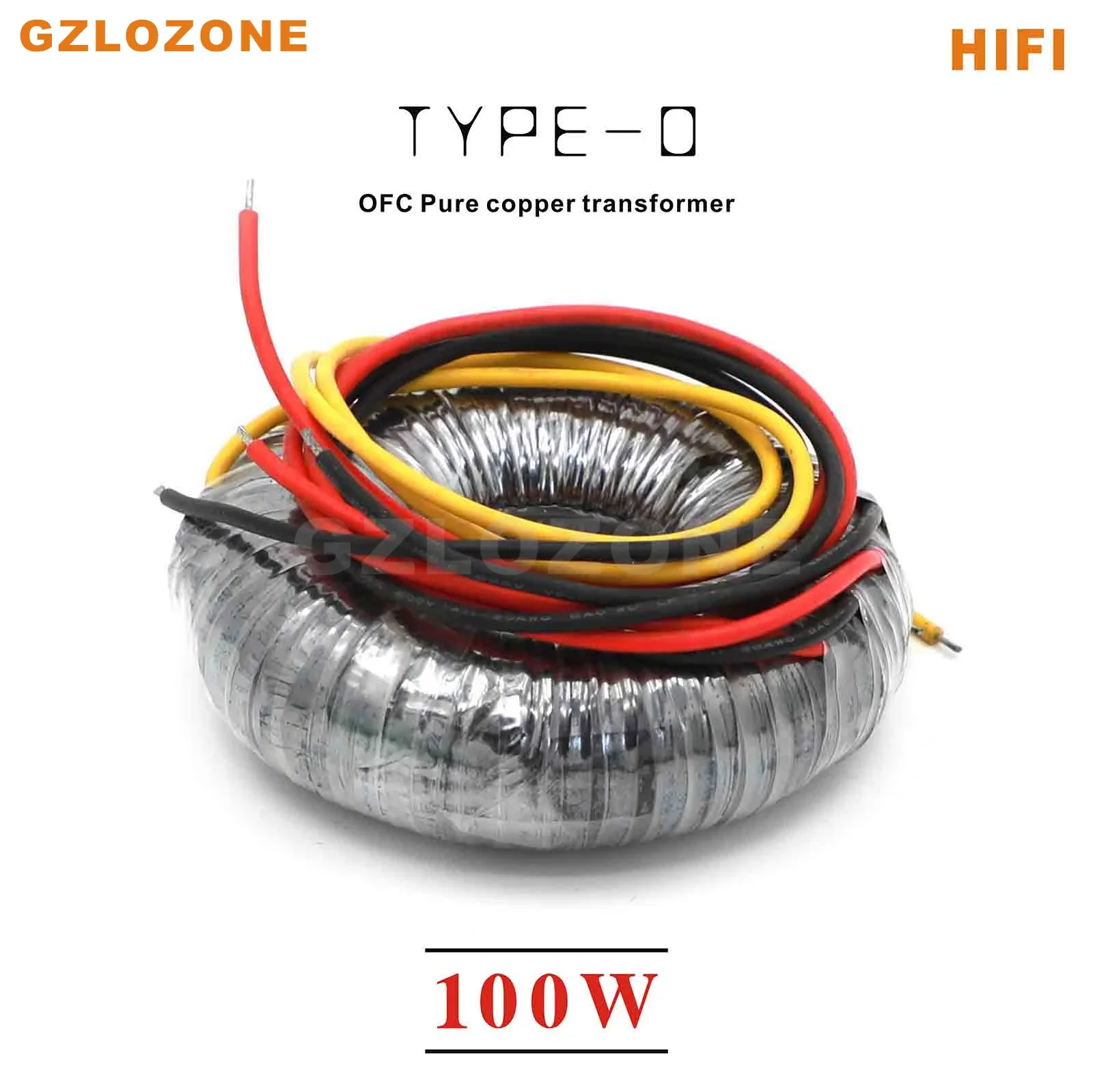 

115V/230V HIFI 100W Type-O Oxygen free copper 100VA OFC Pure copper transformer Out AC 6V--28V (Accept custom)