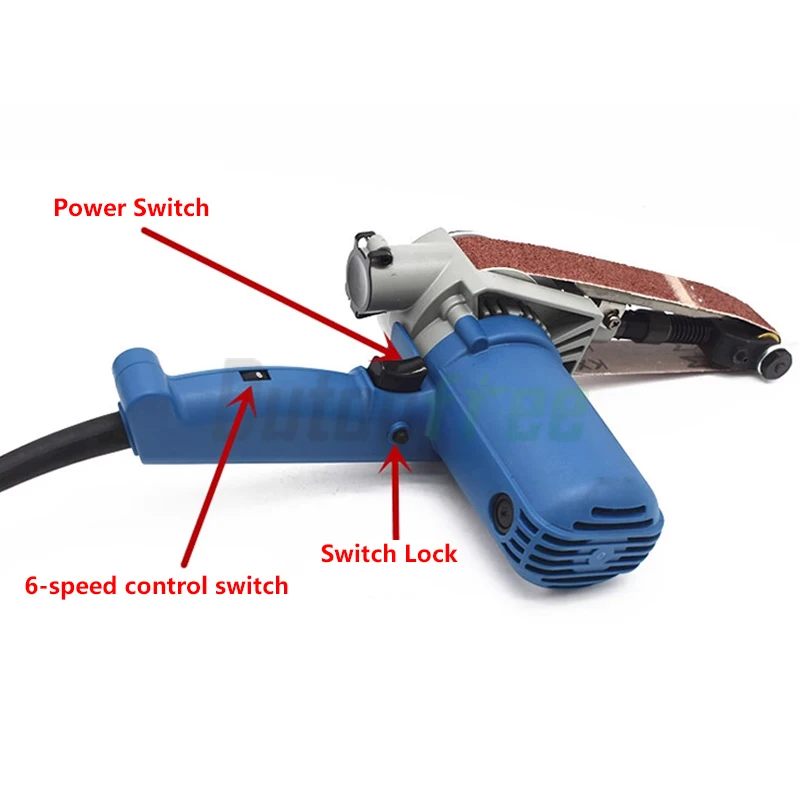 220 فولت 550 واط لتقوم بها بنفسك ساندر حزام ساندر الصنفرة 6 سرعة ساندر المحمولة حزام تلميع أدوات كهربائية مع 10 قطعة 30*533 مللي متر حزام