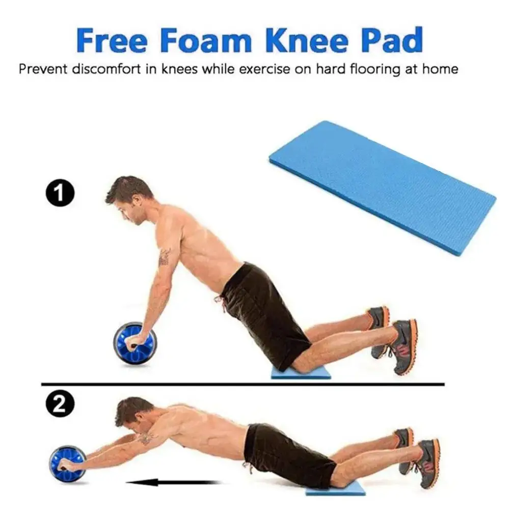 Ab Rolller Wheel l Abdominal Exercise Roller and Knee Mat No Noise With Non-slip Soft Foam Handles Women Men Muscle Trainer Tool image 3