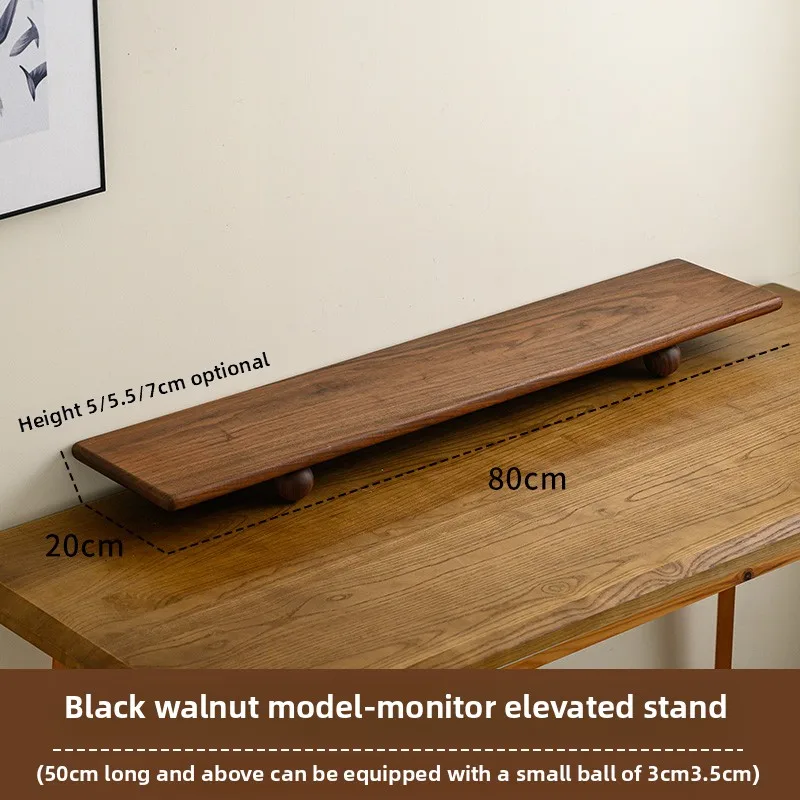 Walnut Monitor Stand Modern Workspace Desktop Riser for Computer/Laptop Ergonomic Office Organizer Display Screen Heighten Base