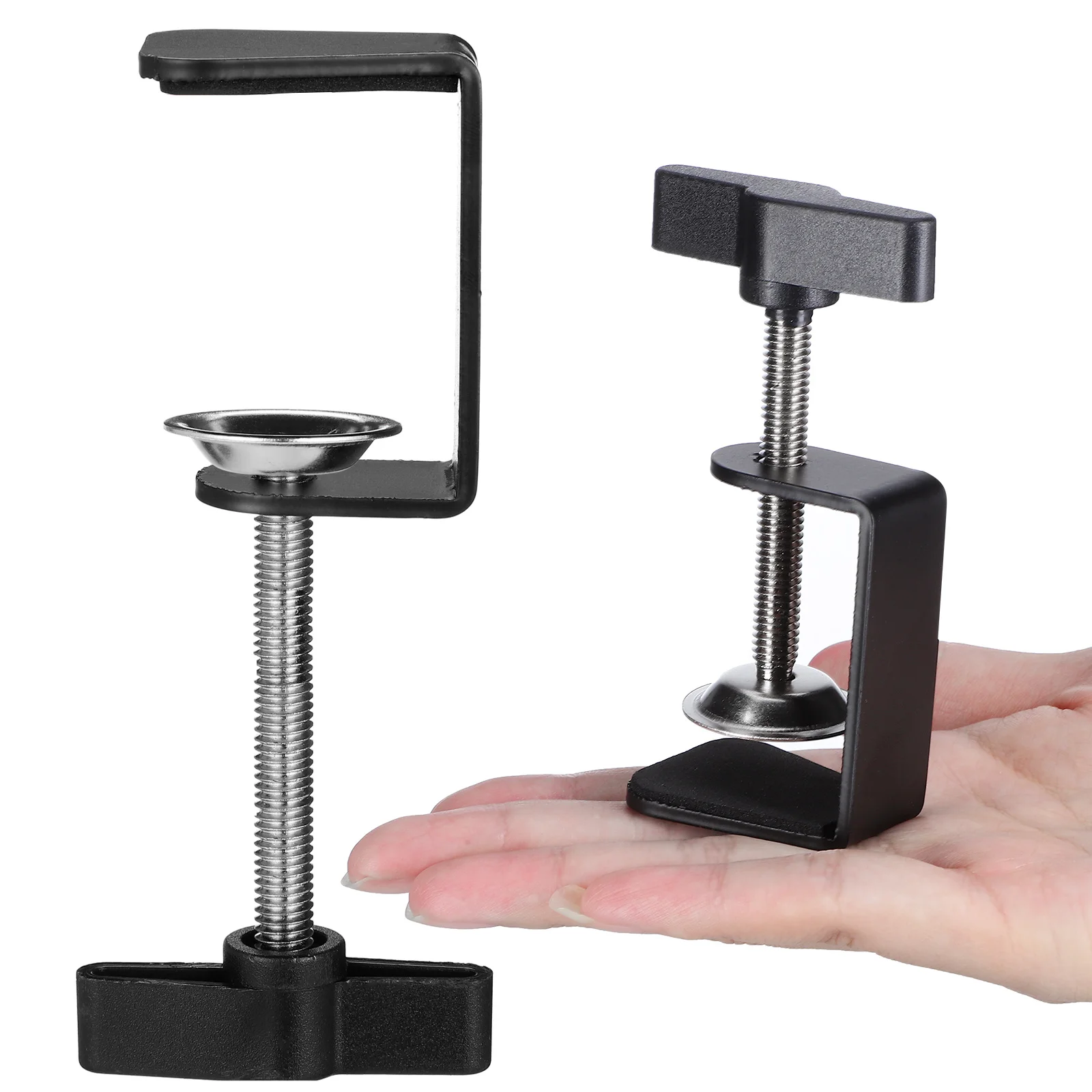 

2Pcs Adjustable Desk C-Clamp Rugged Metal Base Table Mount Bracket for Microphones Lights and Easy Installation