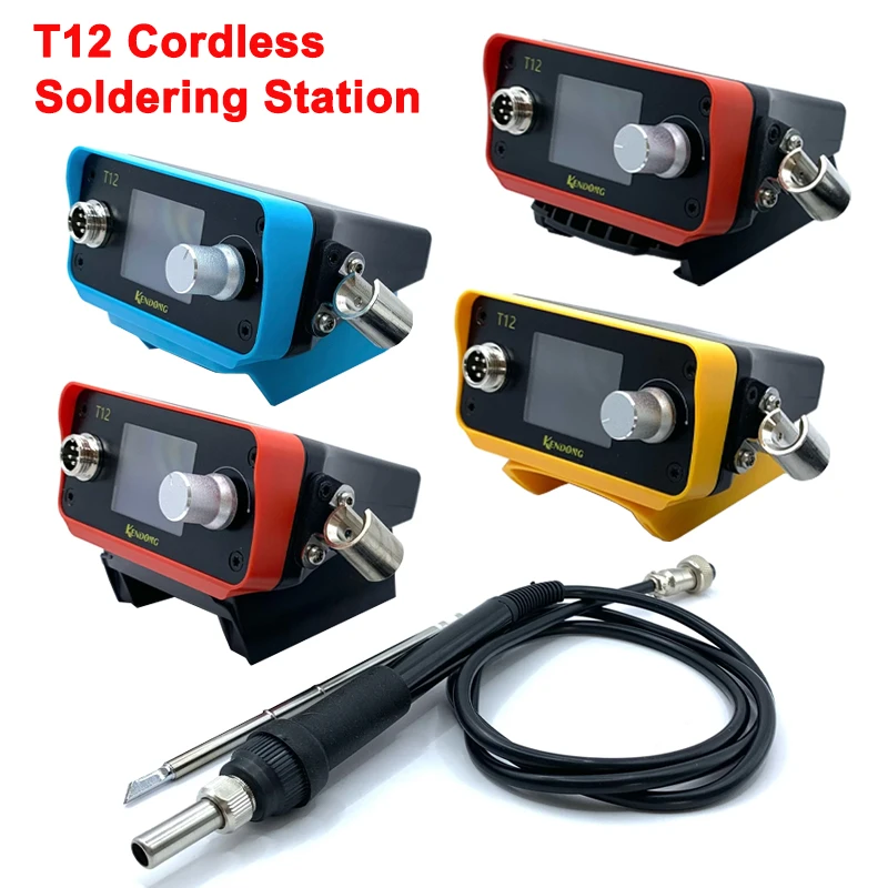 Portable 70W T12 Cordless Soldering Station Solder Iron for Makita/Bosch/Dewalt/Milwaukee 18V 20V Li-ion Battery Digital Display