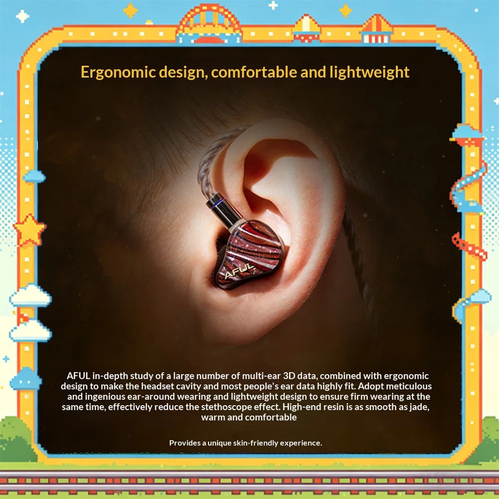 AFUL P8S Upgraded Hybrid Driver Wired HiFi IEM In Ear Earphones For Gifts