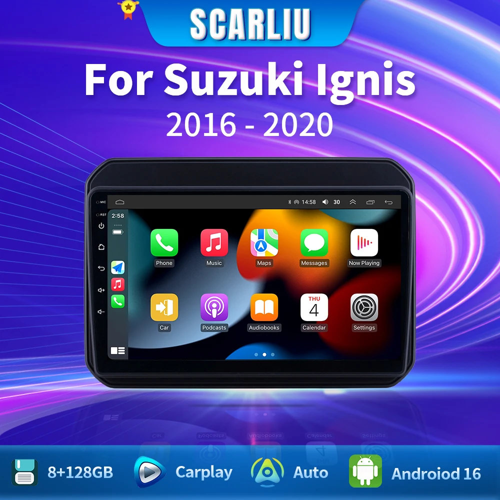 

Android 16 Car Radio For Suzuki Ignis 2016 - 2020 Multimedia Stereo Carplay 4G WIFI GPS Navigation System Head Unit Autoradio BT