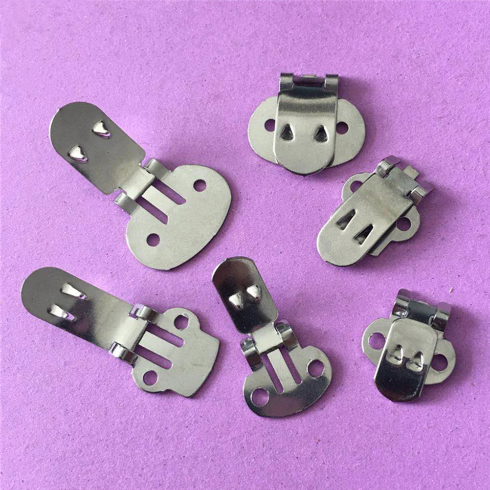 10 Pcs DIY Blank Shoe Clips Stainless Steel Black Boot Heels Flat Findings Metal Accessories