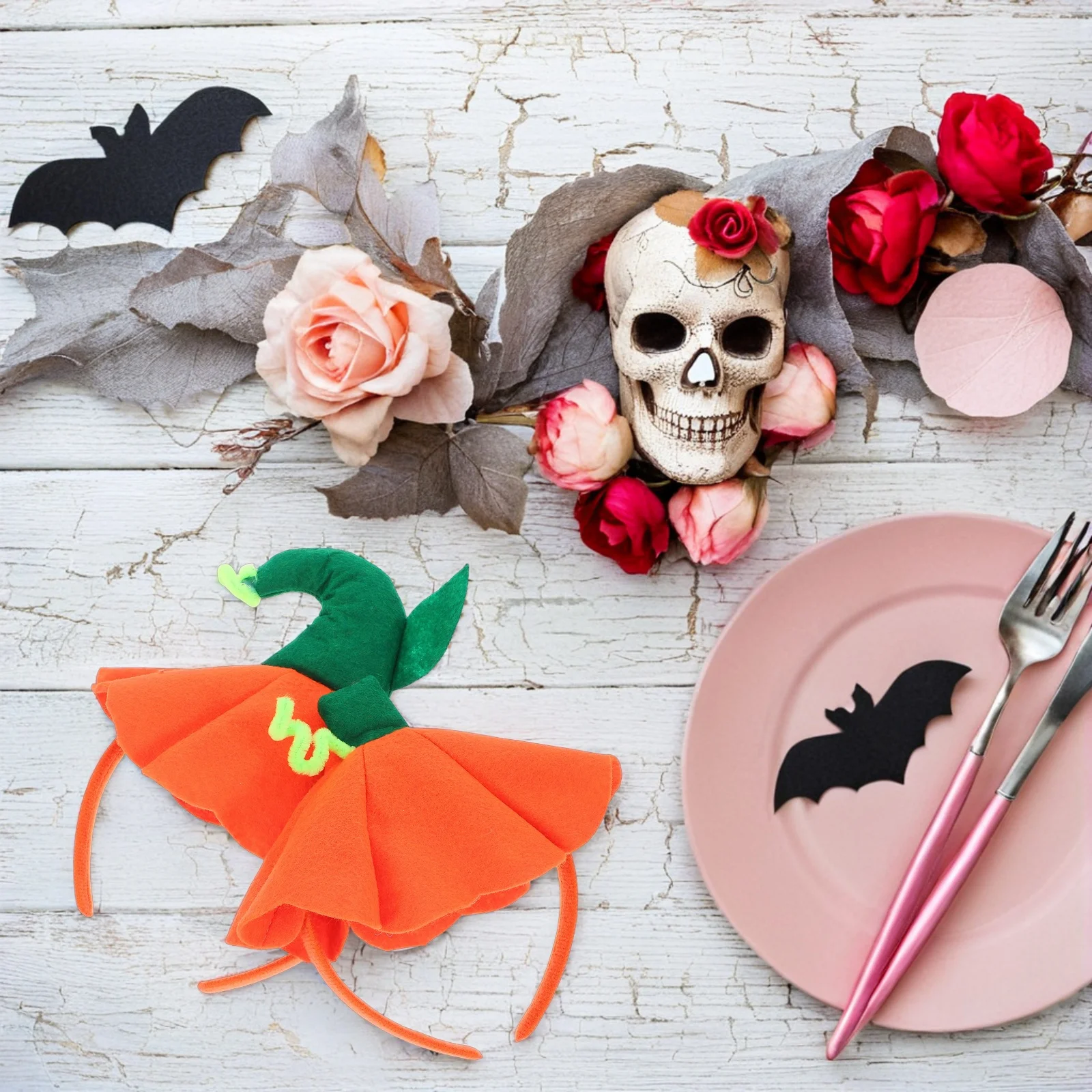 Diadema de calabaza para niños, 2 uds., uso en fiesta de Halloween, tocado cómodo para Festival, sombrero de calabaza para Cosplay, decoración de Aro para el pelo