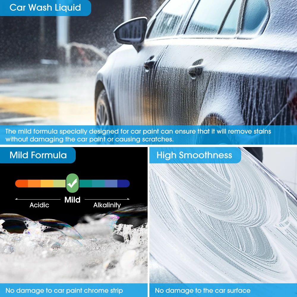 Car Cleaning fluid Car Shampoo Wash Quick Coating Wax High Foam Cleaning Car Wash Liquid Deer Skin Towel Set