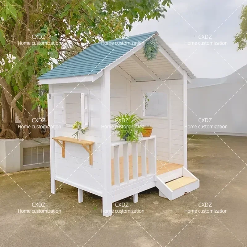 Simple Wooden Garden House Solid Wood Flower Pavilion Mobile Small Courtyard Sunshade Shelter Easy Assembly Outdoor Decor