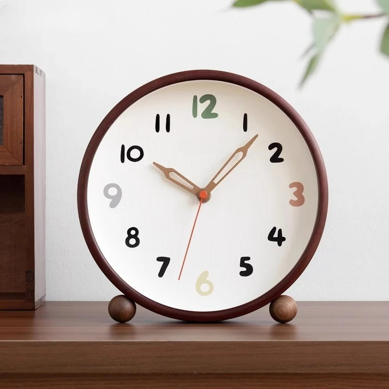2025 nuevo reloj creativo  encimera, reloj grande  madera maciza para decoración  escritorio  sala de estar, reloj  me