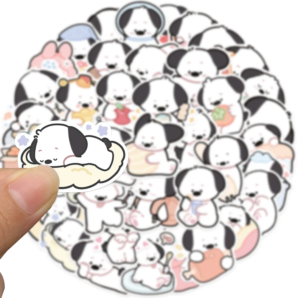 10/20/40pcs Cartoon black and white puppy Stickers Decals Cartoon Graffiti DIY  Notebook Luggage Wall Decoration PVC Sticker