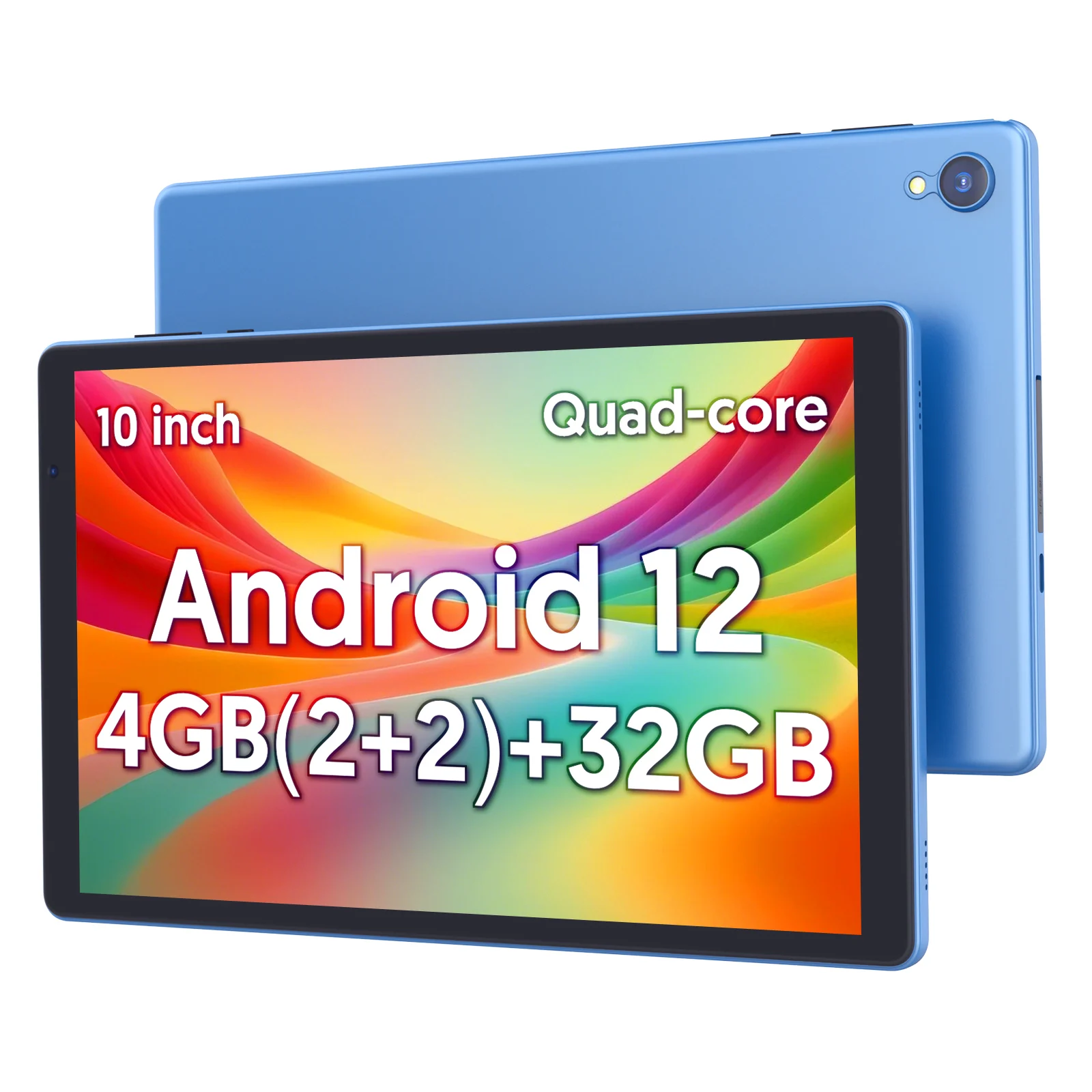 

10-inch Android tablet, 4GB (2g+2g memory expansion) RAM+32GB ROM, 1280x800 IPS screen, dual cameras, WiFi, Bluetooth, dual spea