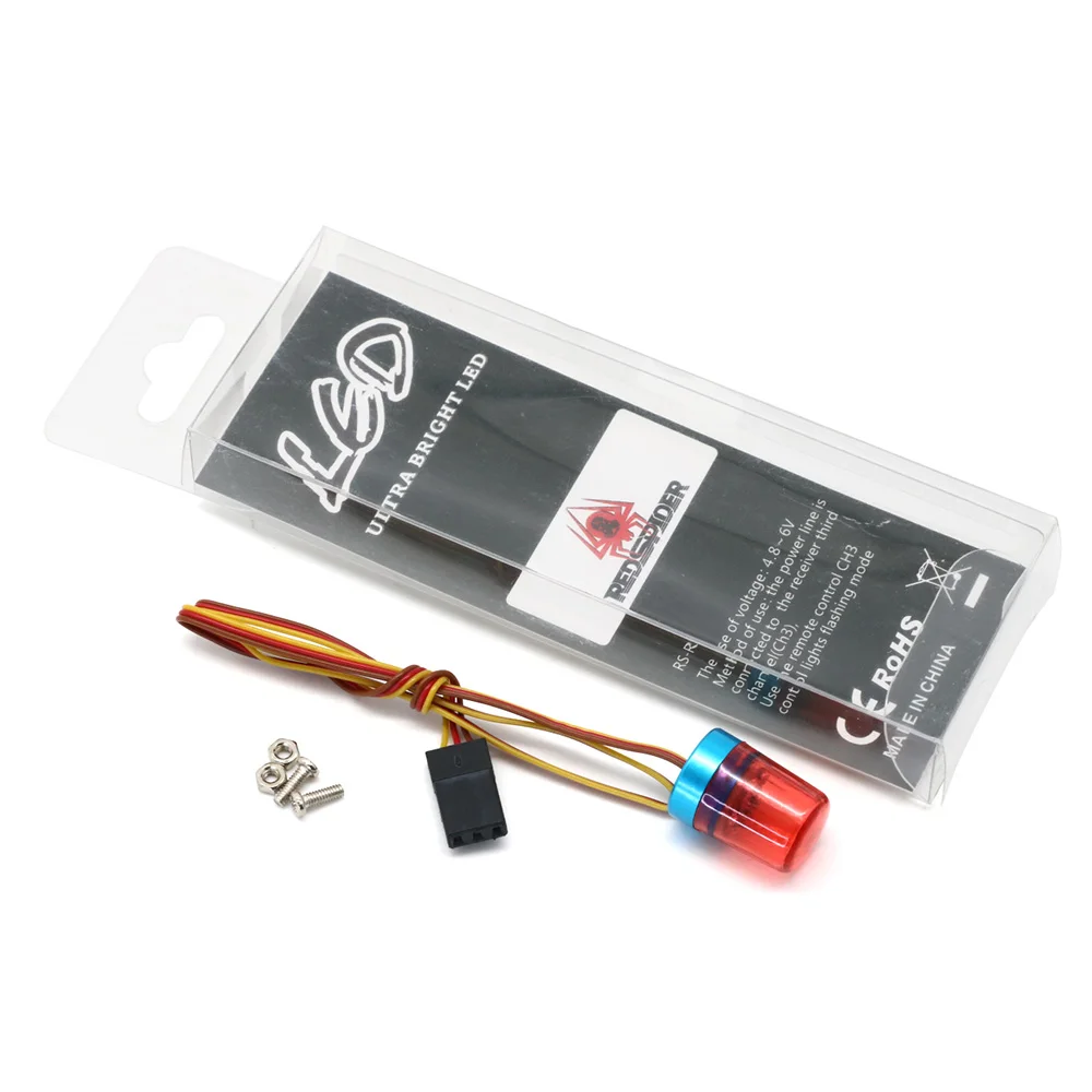 Spia per auto modello RC Lampada a LED per auto RC Luce con modalità di rotazione veloce e lenta con lampeggiante 4,8-6 V realizzata in plastica resistente