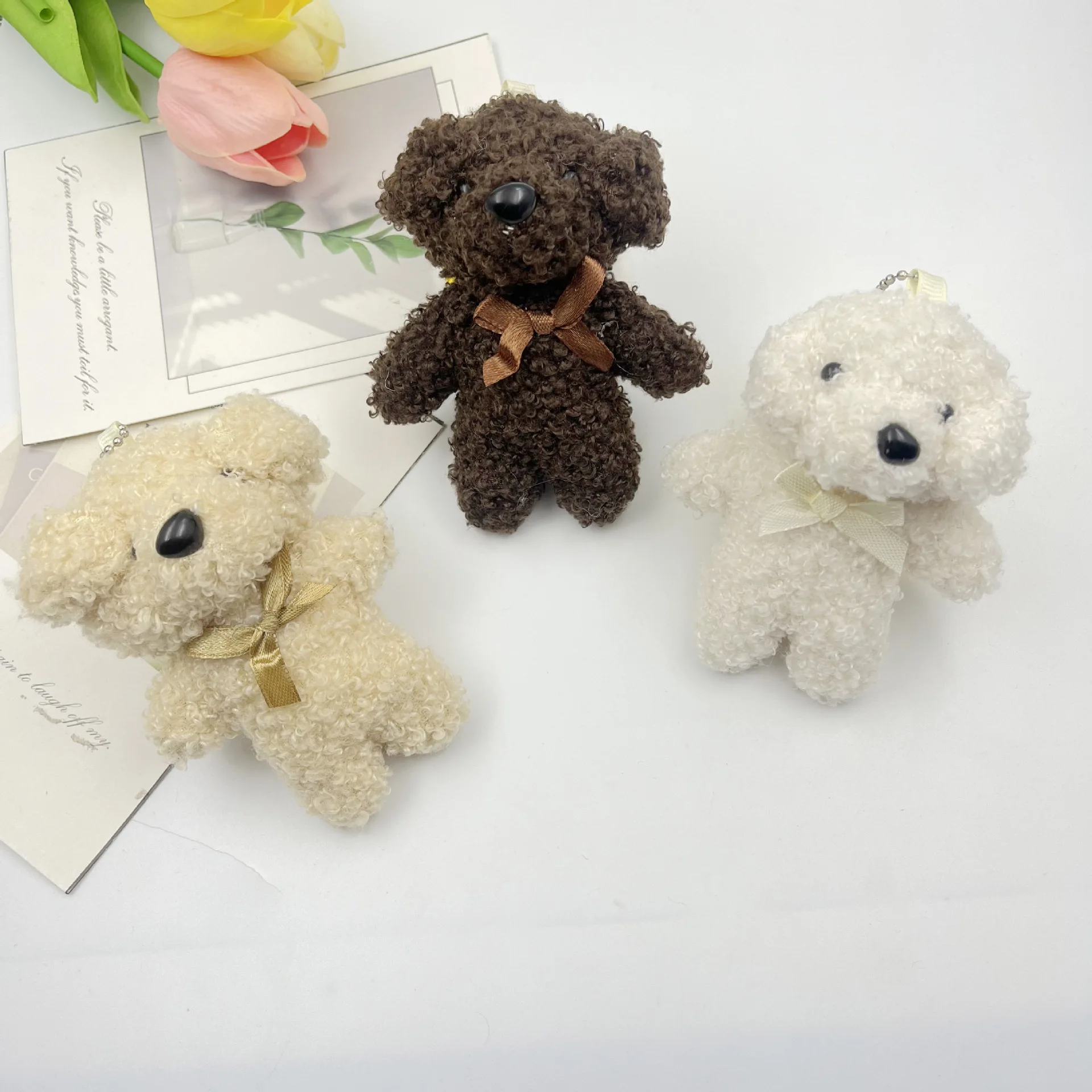 

10/30pcs 10cm Creative Accessories Mini Curly Teddy Bear Doll Keychain Toys Birthday Party Wedding Gifts Decorations Wholesale