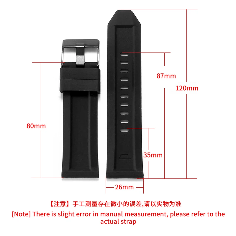 For Diesel DZ4318/4323/4283/7315/4427 Men Large Model Silicone Watchband 26mm Black Greengray Red Orange Stainless Steel Buckle