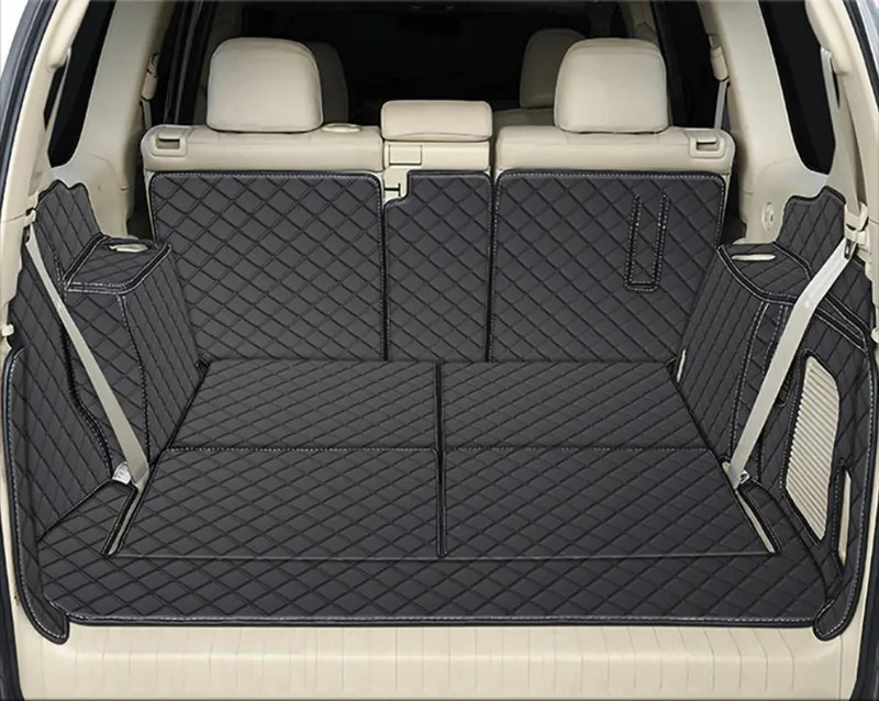 Full set car trunk mats + Back door mat for Toyota Land Cruiser Prado 150 7 seats 2022-2010 cargo liner boot carpets luggage mat