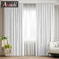 Hall White Blackout Curtains for Living Room Bedroom Window Modern Kitchen Short Curtain Tende Door Blinds Drapes Gordijnen