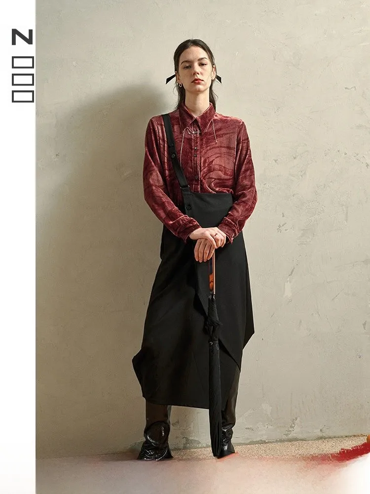 

Модная асимметричная юбка-блейзер с завышенной талией для женщин, зимняя, из полиэфирного волокна, для повседневной носки