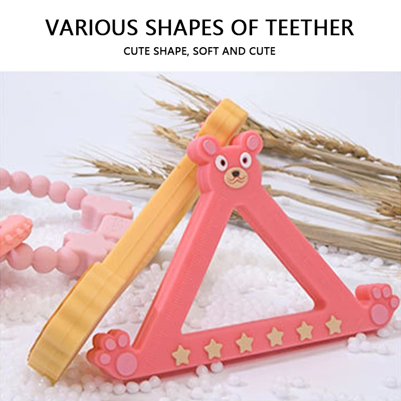 Cartoon Animal Silicone Teething Bracelet, Baby Anti-Thumb-Sucking Teether, Early Education Soothing Chew Toy for Babies view 4