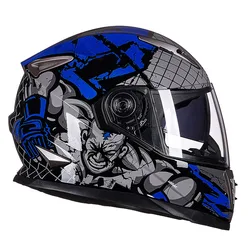 Men Women Winter Safety Anti-Fog Waterproof Full Face Motorcycle Helmet Dual Lens Riding Motorbike Casco Motocross Helmet