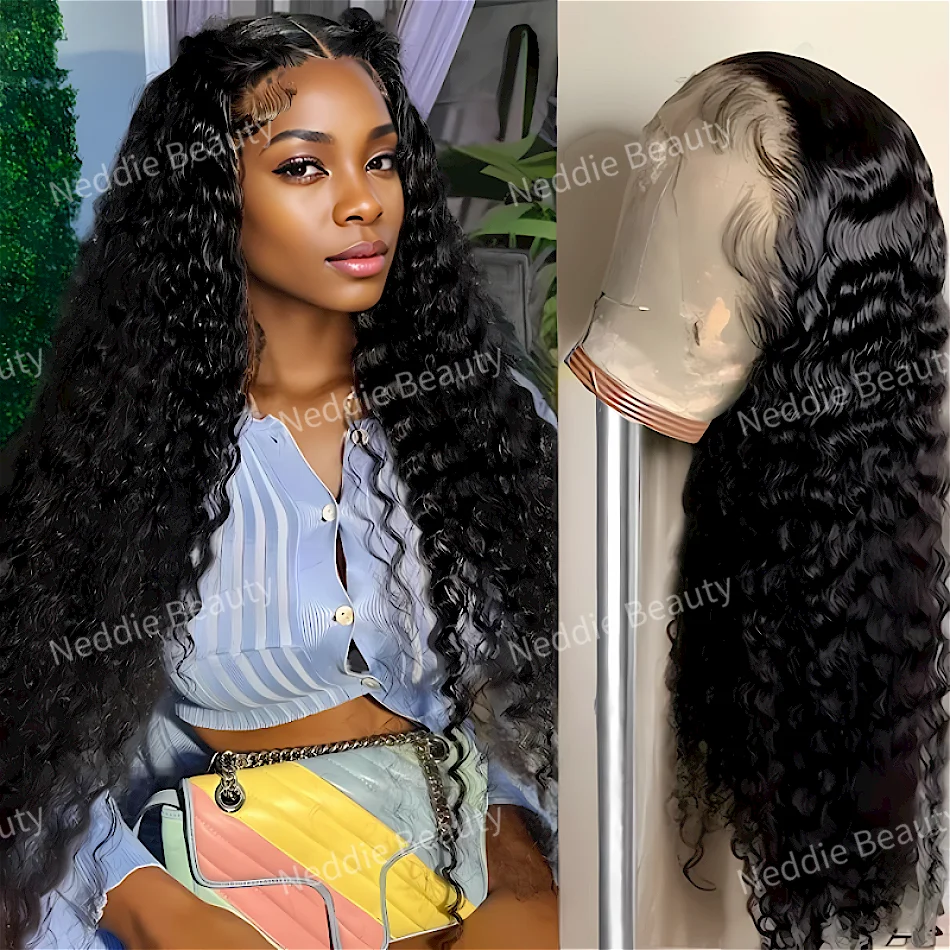 30 40 Inch Curly Human Hair HD Lace Frontal wig Deep Wave Front Wigs 13x6 100% Natural Brazilian For Women Choice Full End