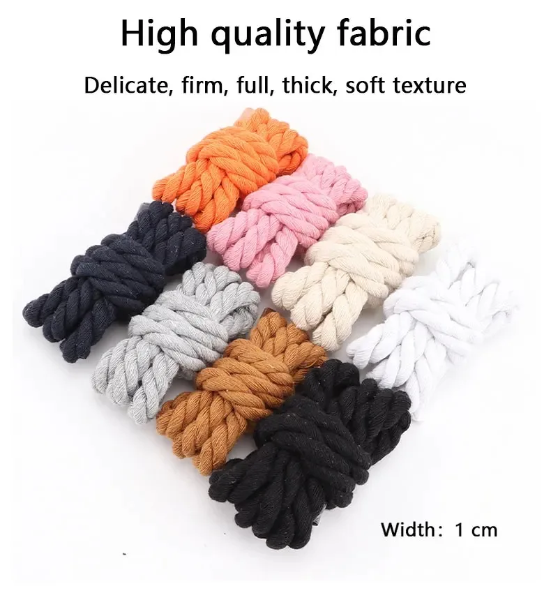Neue 10 MM Breite Baumwolle Schnürsenkel Runde Dicke Seil Schnürsenkel Mode Leinwand Schuhe Spitze Zubehör Shoestring Unisex – Detail 5
