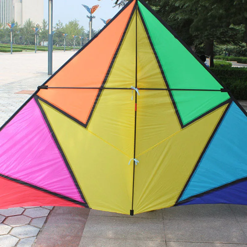 Large 3.5m Colorful Delta Power Kite Ripstop Nylon Outdoor Fun Sports For Adults Children Kites With Handle And Line Kite Flying