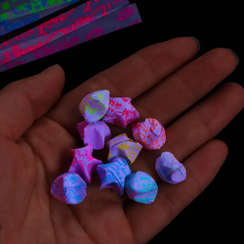 Papel de Origami con purpurina luminosa y colorida y creativa, papel de estrellas para manualidades DIY