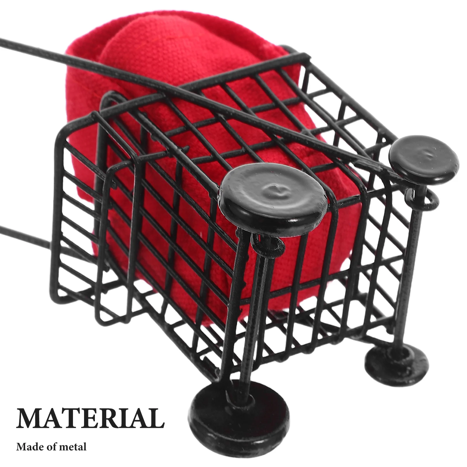 1:12 عربة تسوق صغيرة عربة بقالة معدنية لمطبخ الدمى مجموعة التظاهر ديكور المناظر الطبيعية الصغيرة #3