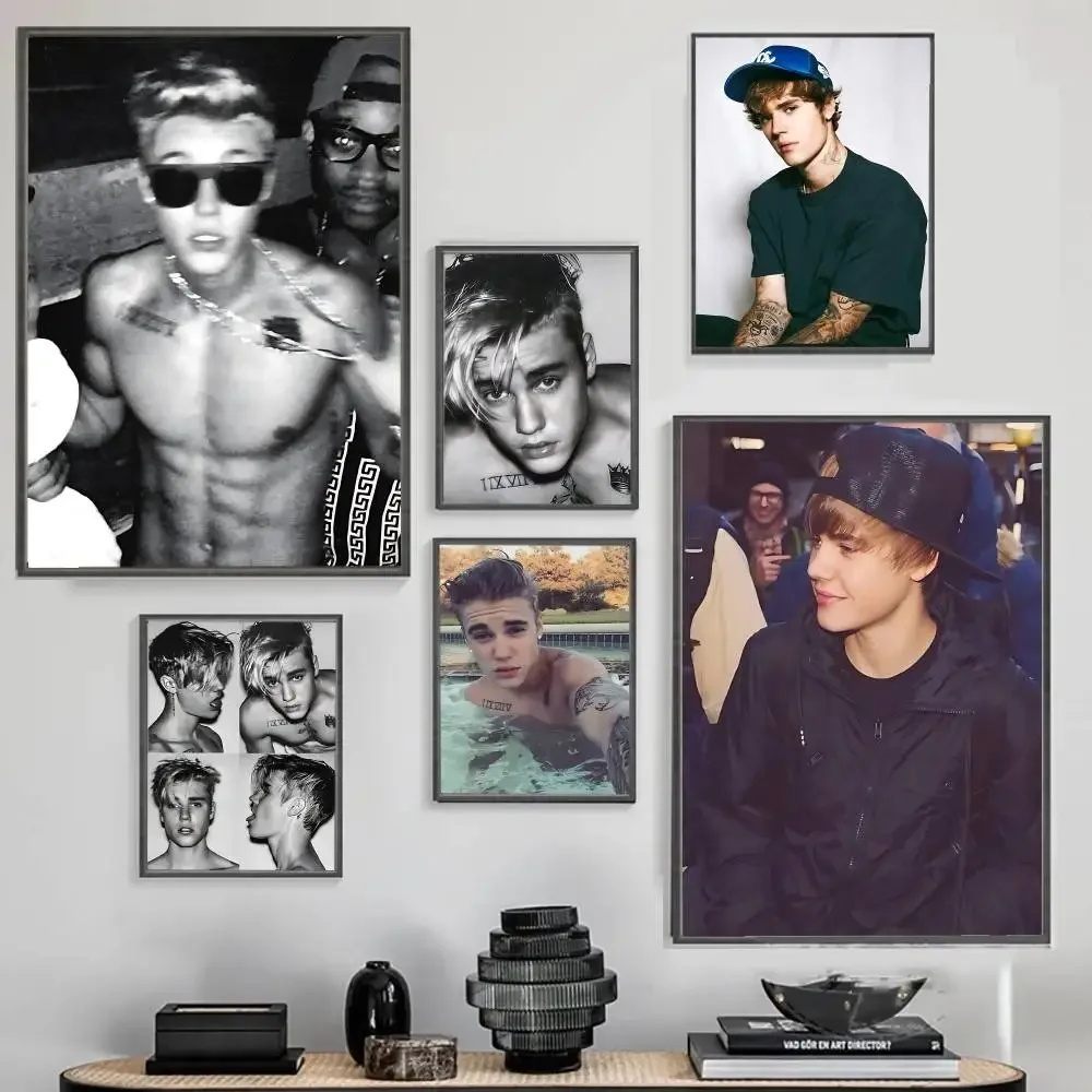 Singer J-Justin Biebers Poster Picture Canvas Painting Wall Art Home Decoration Print For Living Room Decor