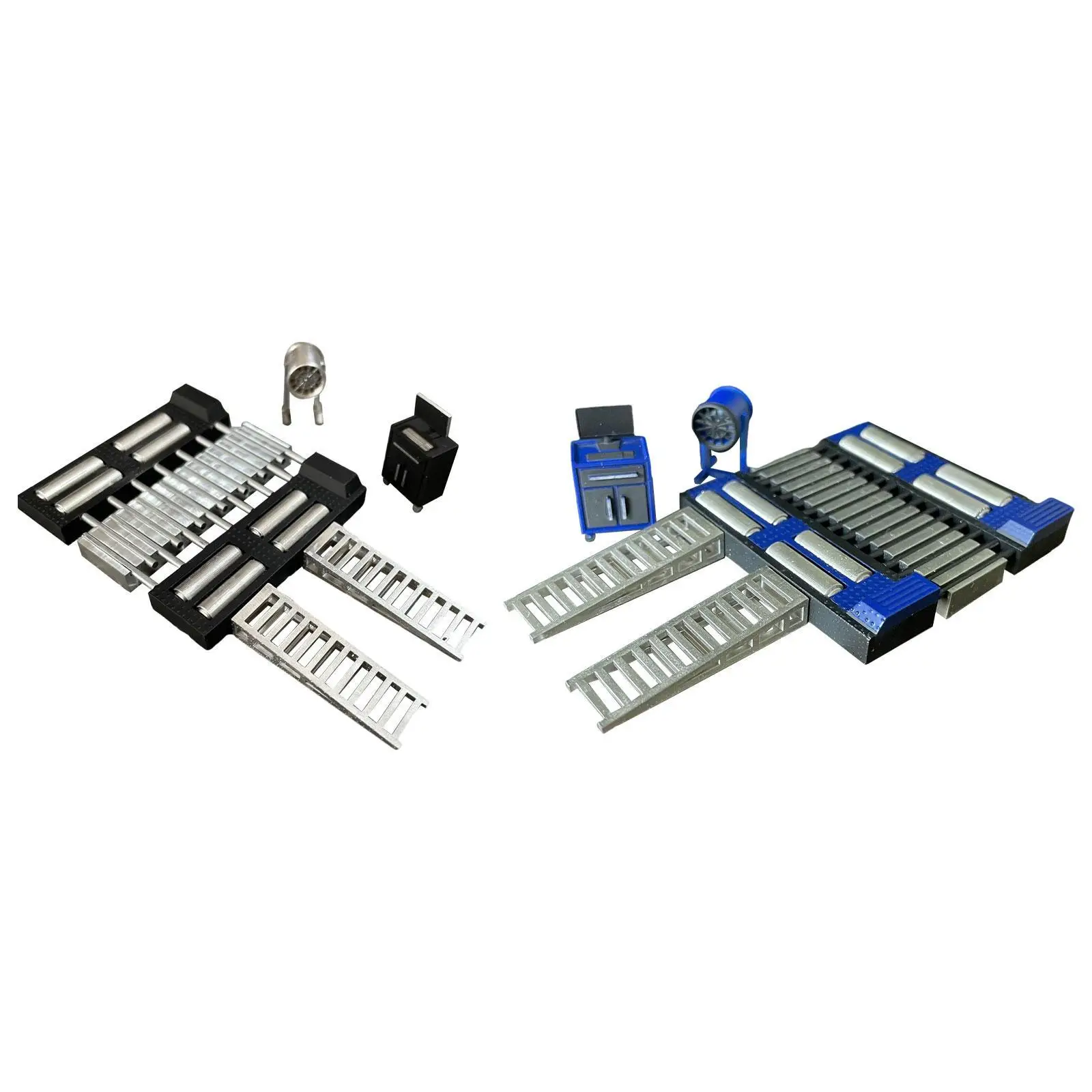 Juego de motores de caballos de garaje a escala 1/64, resistente, herramienta de reparación de automóviles, modelo de adorno, decoración de escena de Micro garaje en miniatura realista