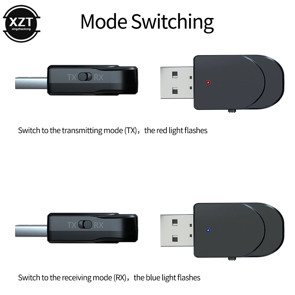 KN330 Bluetooth 5.0 Transmitter Receiver Two-in-one USB Computer TV Adapter Car Dual Output High Quality
