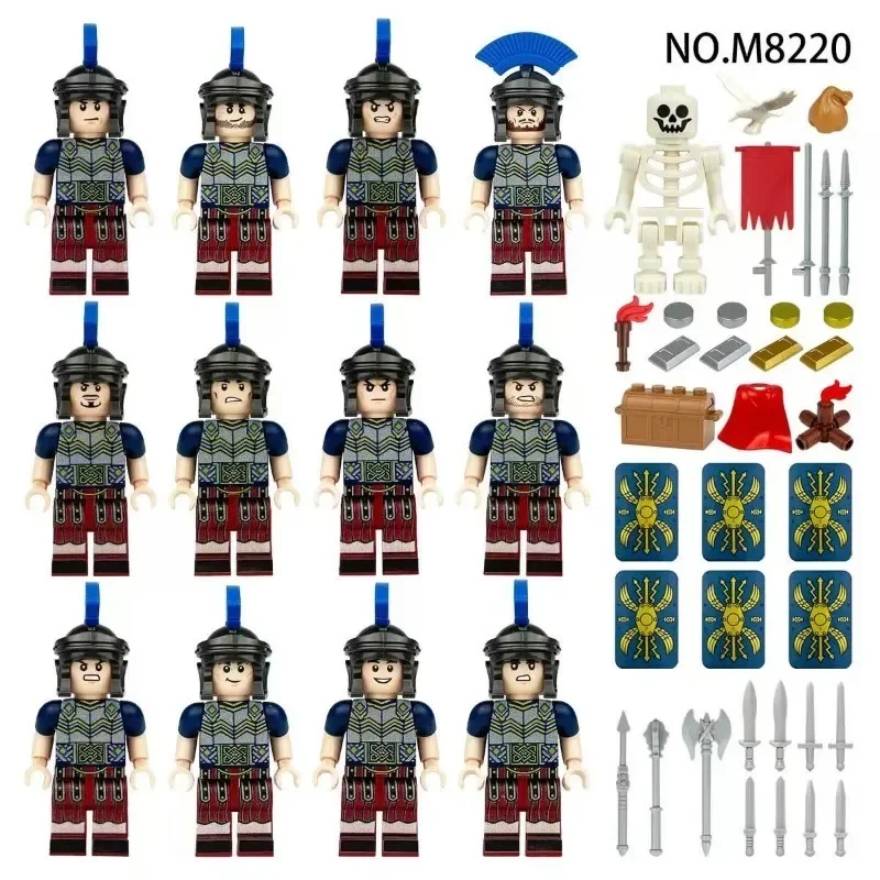 Antike römische Mittelalterritter, Bausteine, Figuren, Spielzeuge, Minifiguren, humanoide Puppen, Spielzeuge, Geburtstagsgeschenke. – Detail 21