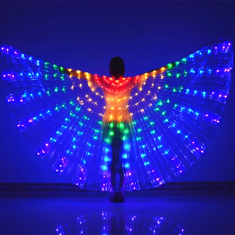 LED Wings Luminescent Color Cloak Adult Dancers Luminous Butterfly Wing Stage Performance Belly Dance Wings Party Night Show